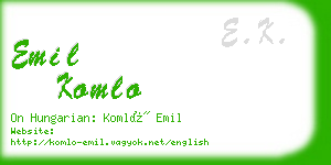 emil komlo business card